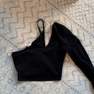 Princess Polly Black One-Shoulder Top